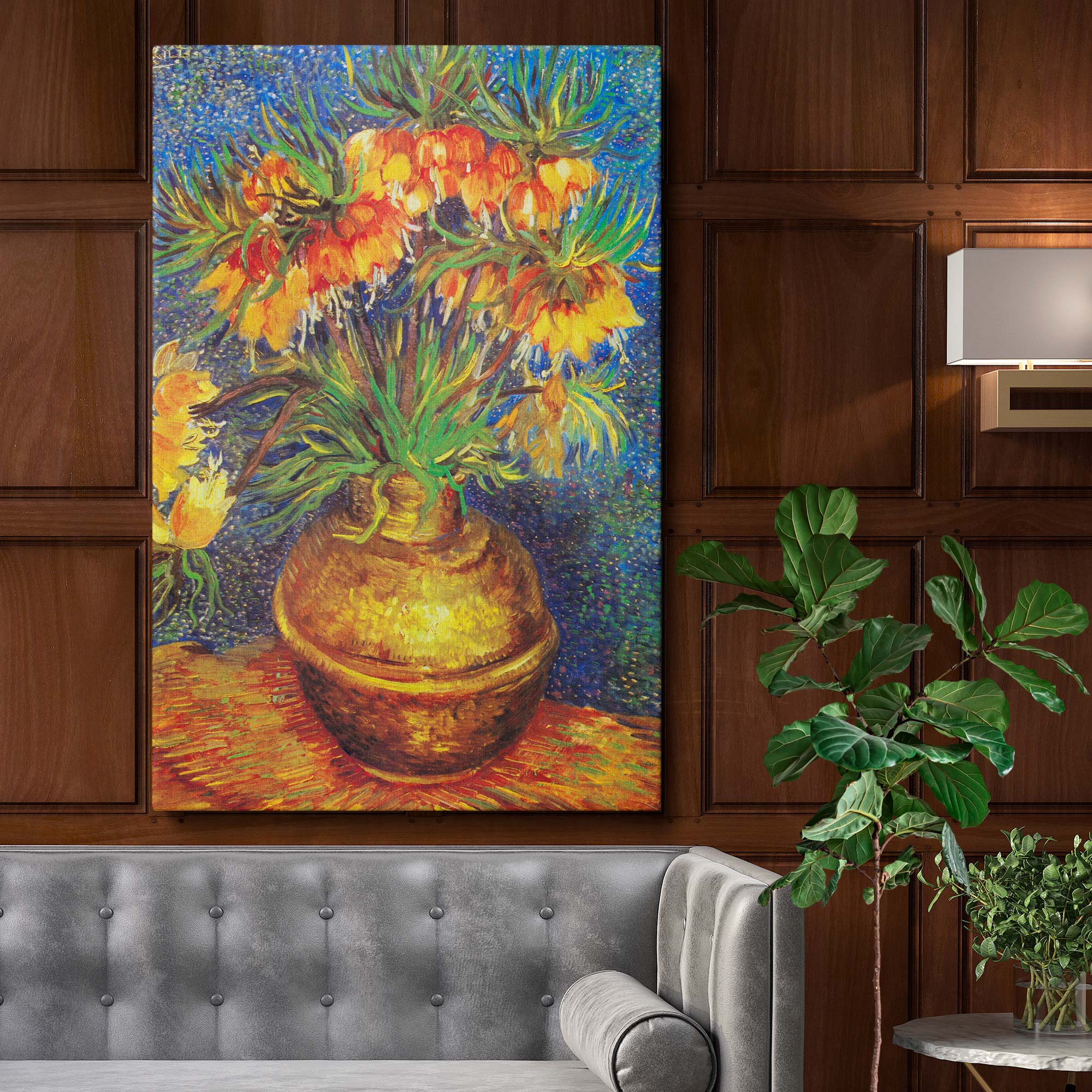 Fritillaries in Copper Vase by Van Gogh - Floral Still Life Artwork