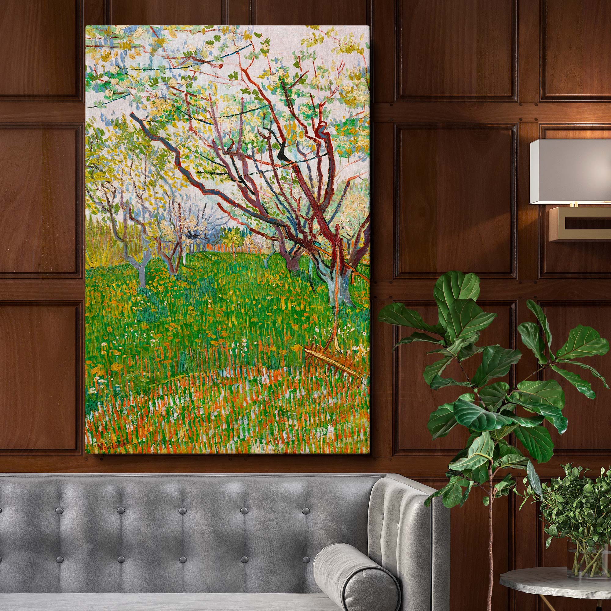 Vincent Van Gogh's The Flowering Orchard 1888 - Spring Trees Blossom Landscape Art