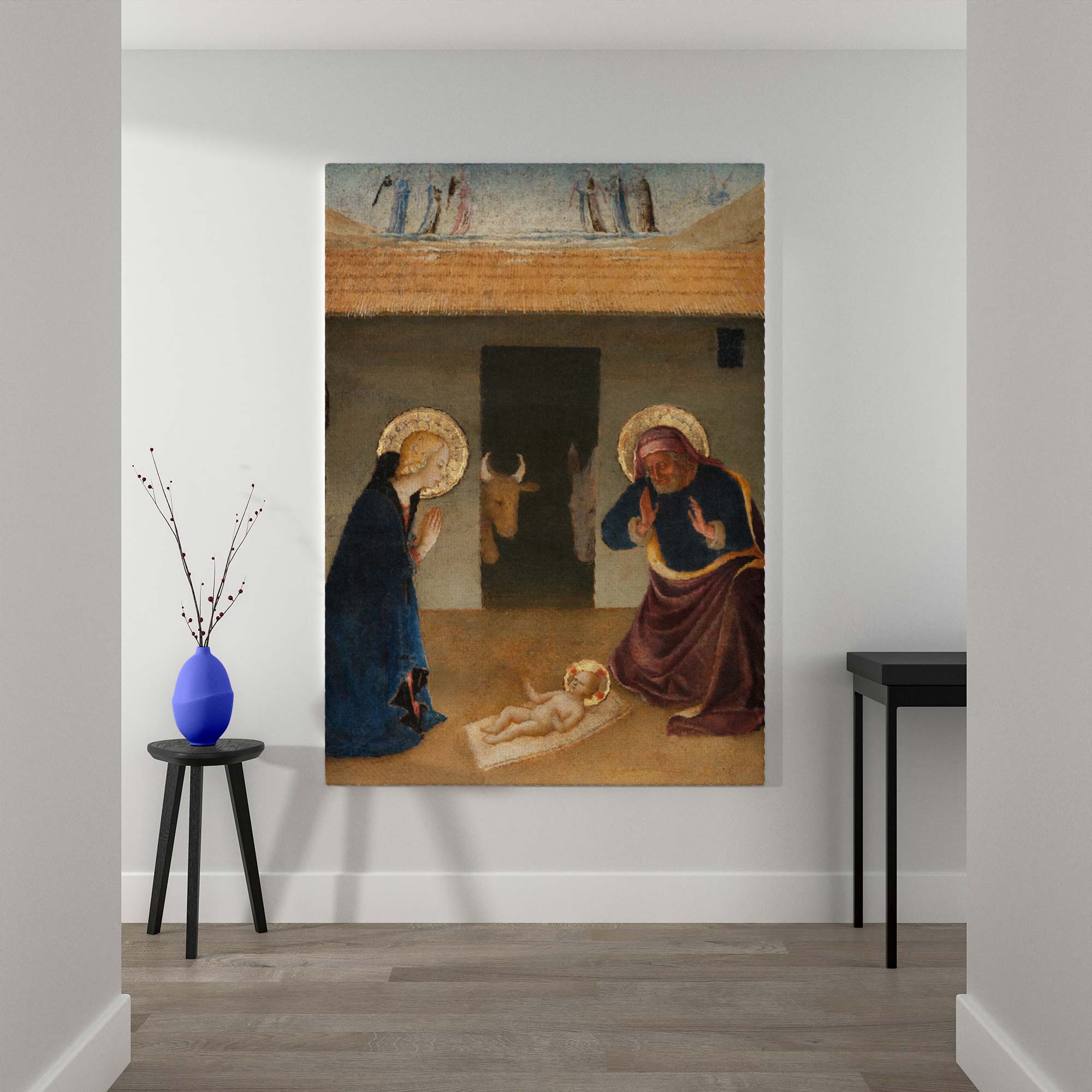The Nativity - Rustic Stable Scene with Mary and Jesus By Zanobi Strozzi