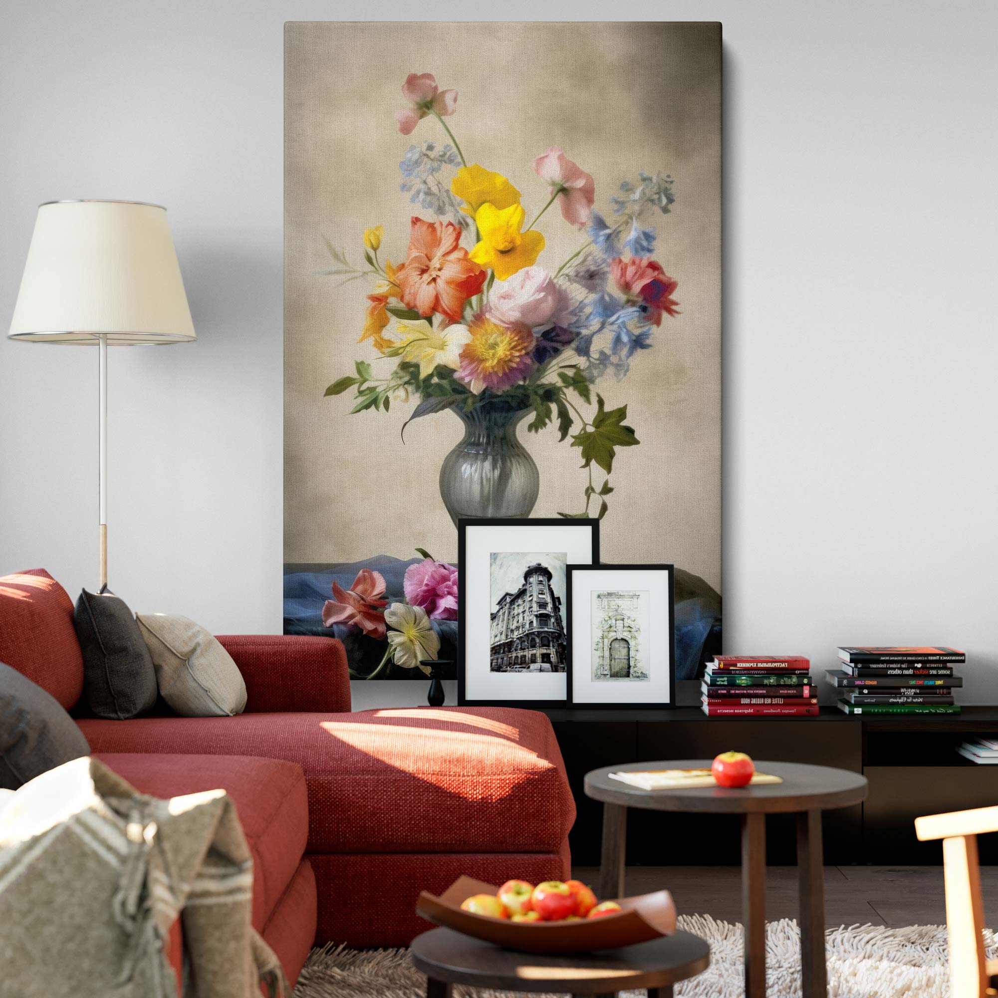 Canvas artwork shown at interior scale
