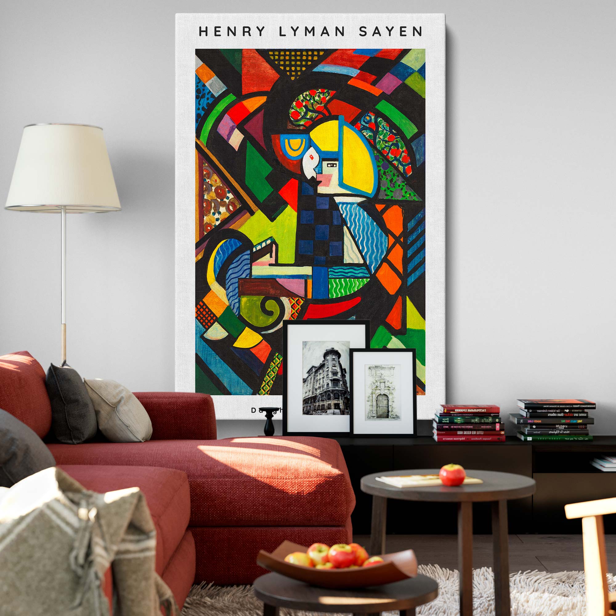 Daughter in a Rocker - Vintage Modernist Abstract Scene By Henry Lyman Sayen
