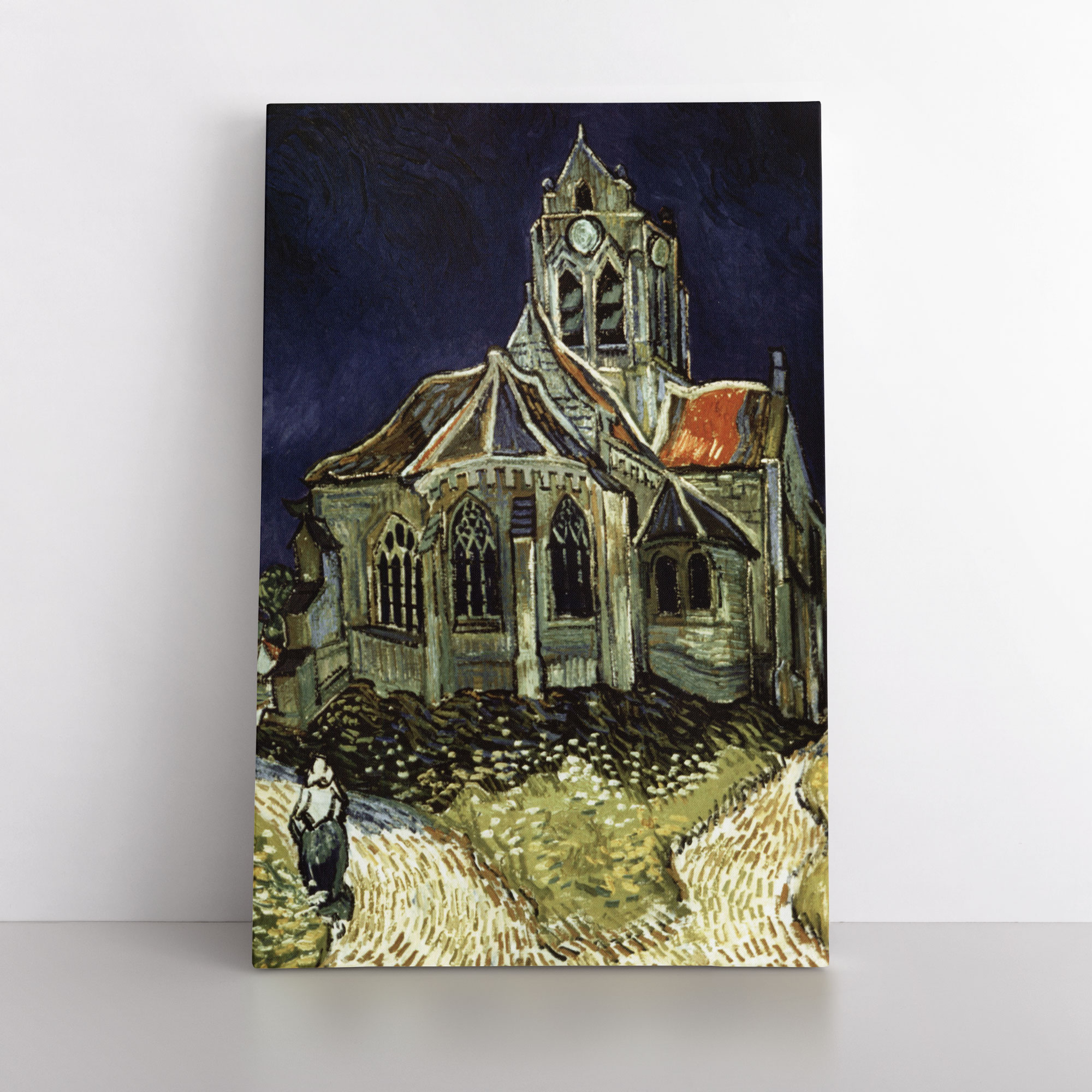 Vincent Van Gogh Painting The Church At Auvers Abstract Painting Photo Print on Canvas