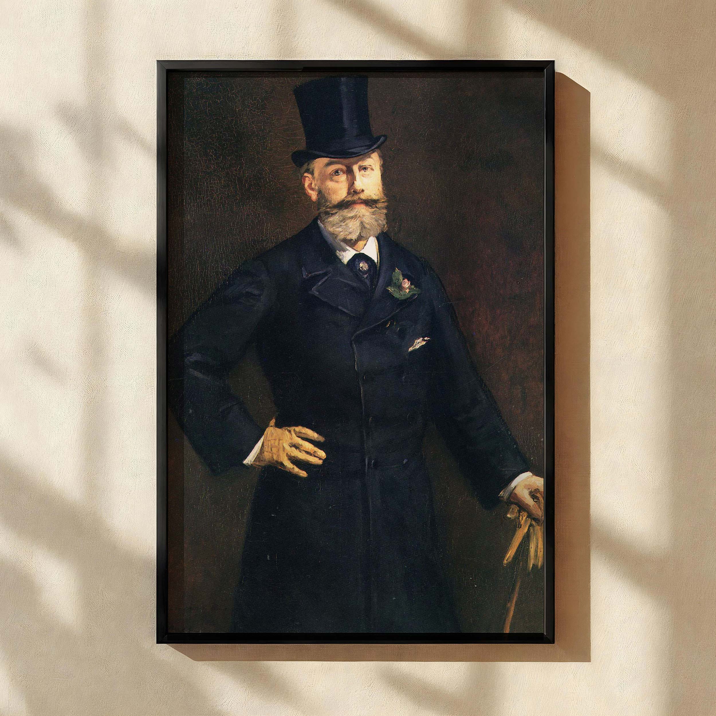Antonin Proust by Edouard Manet - Black Coat with Top Hat and Brown Backdrop