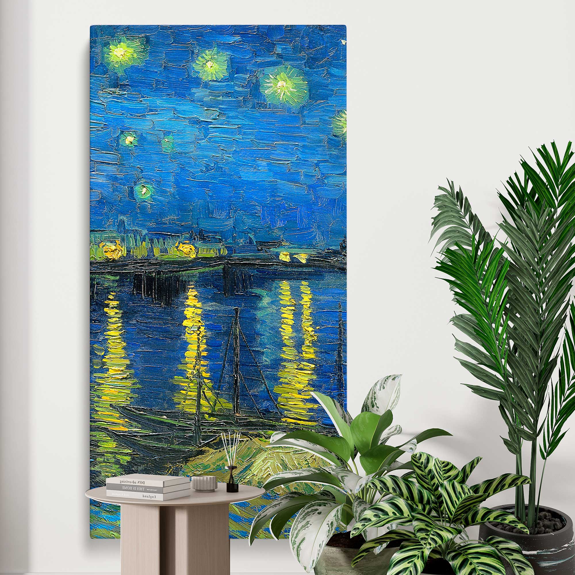 Starry Night Over the Rhone by Vincent van Gogh Canvas Wall Art Print