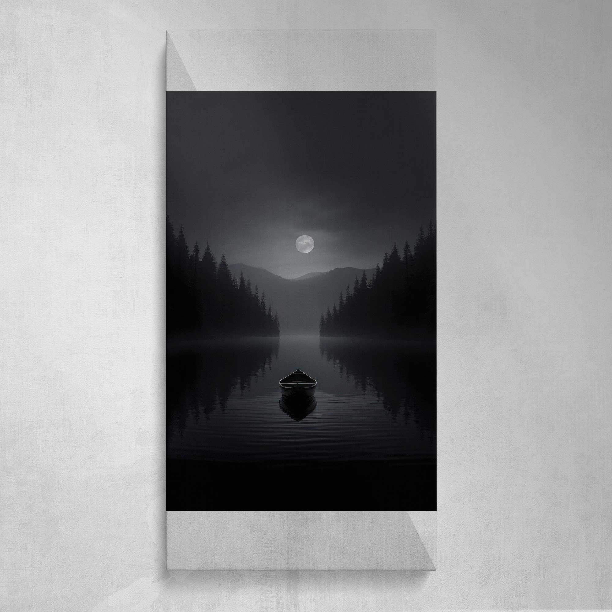 Moonlit Mountain Lake canvas print