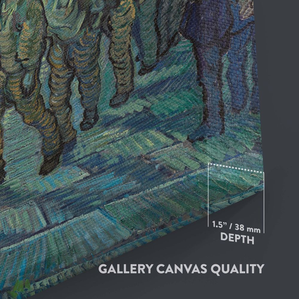 Vincent van Gogh's Prisoners Exercising painting from 1890 illustrates inmates walking in a looped line inside a high-walled courtyard, the textured bricks and somber colors evoking a powerful sense of confinement, monotony, and resilience.