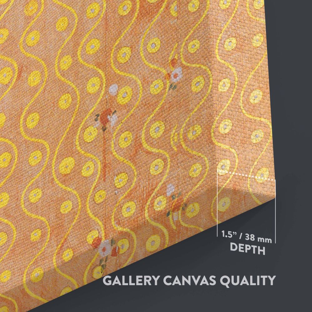 The Beethoven Frieze by Gustav Klimt features a harmonious composition of women in golden dresses with floral accents, symbolizing themes from Beethoven's Ninth Symphony, recreated as a stunning wall canvas for art lovers and interior d