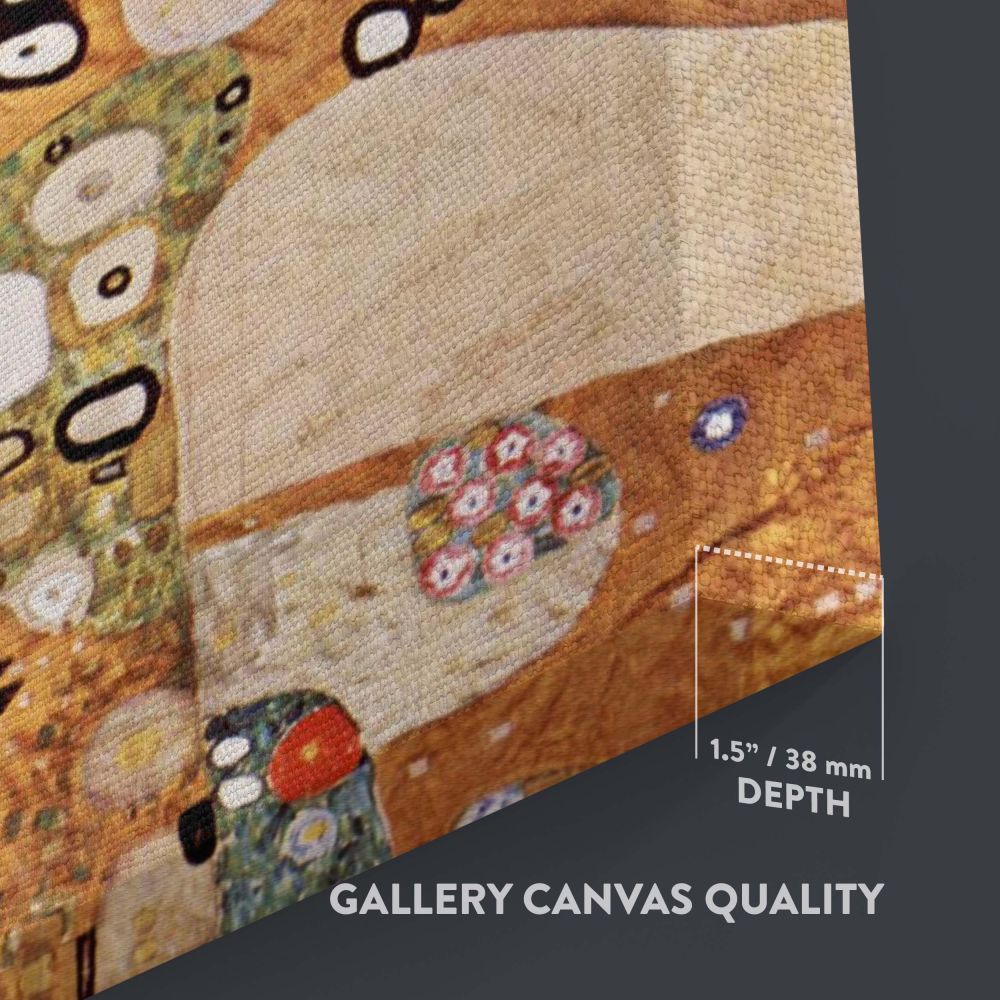 L'Arbre de Vie by Gustav Klimt is an artistic representation of life's interconnectedness, adorned with gold patterns, floral details, and swirling branches, making it a timeless Art Nouveau masterpiece and an inspiring decorative wall art canvas.