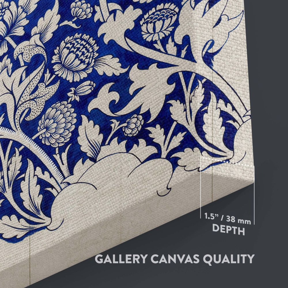 An iconic William Morris artwork, the Wey watercolour from 1882-1883 combines vibrant blue and white floral details, showcasing detailed craftsmanship perfect for vintage-inspired wall art or timeless fabric patterns steeped in the Arts and Crafts Movemen