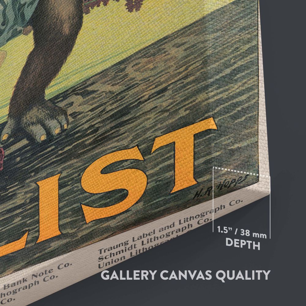 Propaganda poster lithograph by Harry Ryle Hopps, showing an aggressive gorilla holding a woman in distress and wielding a club, with large bold text reading Destroy This Mad Brute, perfect for vintage and historical wall decor enthusiasts.