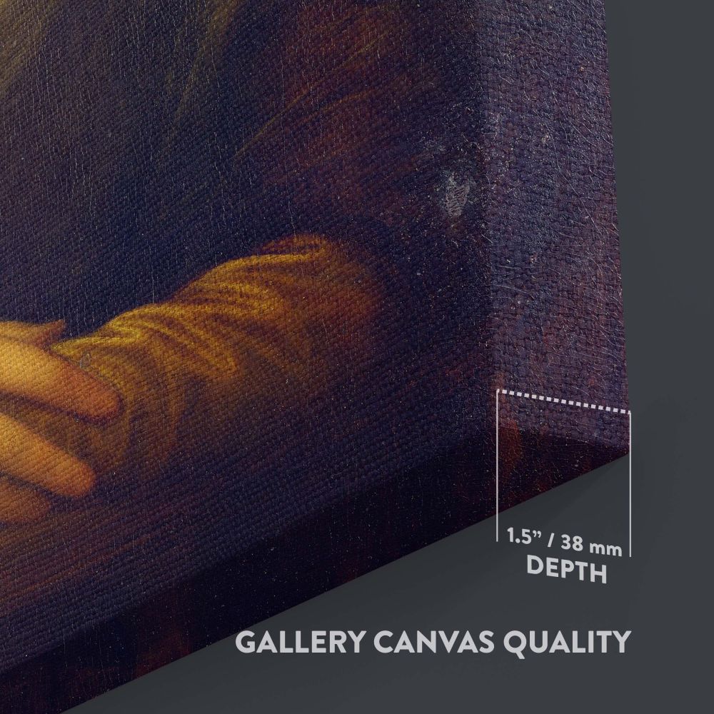 Famous painting Mona Lisa del Giocondo by Leonardo da Vinci, created between 1503 and 1506, showing a calm woman with a mysterious expression and softly blurred background, a symbol of Renaissance art and classic portraiture excellence.