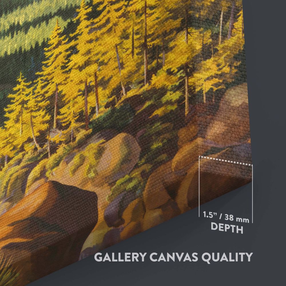 Classic travel poster of Yosemite by United Air Lines depicting towering cliffs, a vast green forest, golden trees, and a vintage airplane soaring through a bright sky filled with clouds, capturing the essence of adventure and exploration.