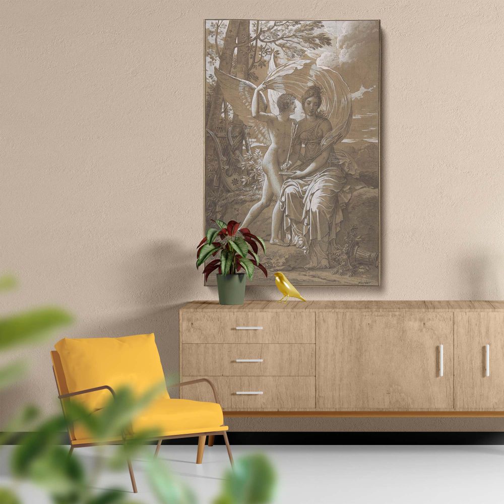 Realistic wildlife painting A Reclining Tiger by Geza Vastagh presents a majestic tiger with captivating golden eyes, lifelike fur texture, and deep orange and black stripes, painted with exceptional detail against a dark natural background.