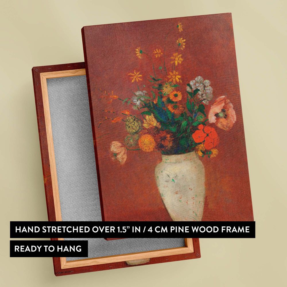 A vintage flower painting by Odilon Redon titled 