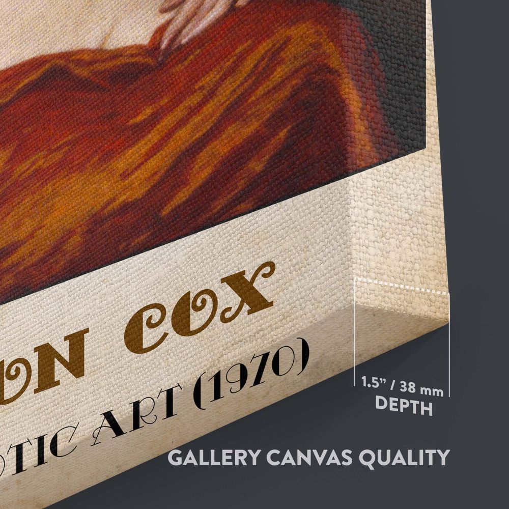 Kenyon Cox's The Silver Hand Glass (1907) portrays a calm and elegant nude woman holding a silver mirror, draped in vibrant red fabric, set against an intricate damask backdrop, showcasing the artist's skill in classical vintage artwork.