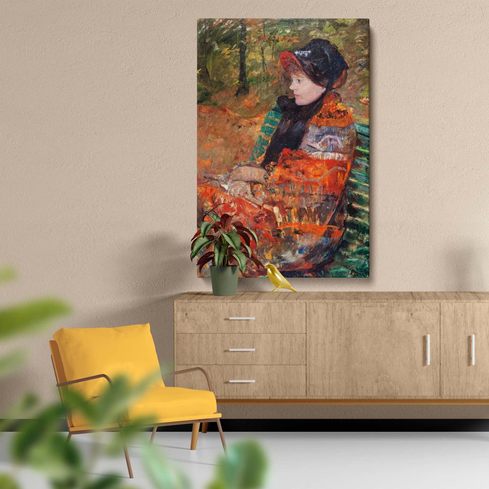 Autumn Portrait of Lydia Cassatt 1880 by Mary Cassatt printed on a high-resolution canvas with vibrant brushstrokes and warm autumn tones, offering a timeless decor piece for adding Impressionist elegance to classic or modern spaces.