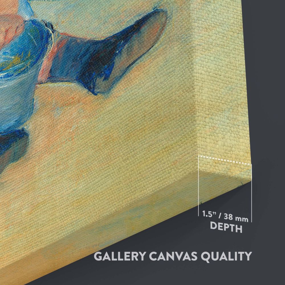 Children Playing on the Beach by Mary Cassatt as a high-quality wall canvas depicting two children at play near soft blue waves and a sandy shore, creating a calming and artistic ambiance ideal for vintage or modern home interiors.