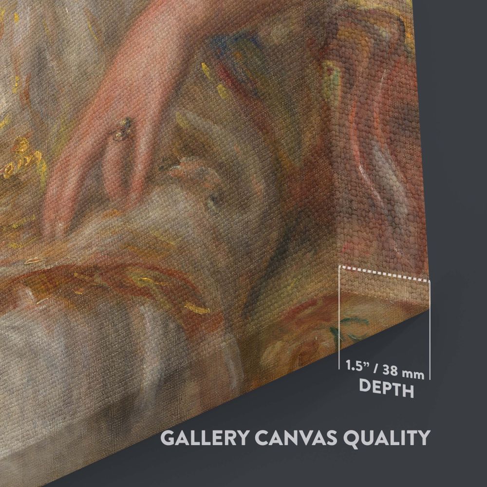 Wall art canvas of Tilla Durieux by Pierre-Auguste Renoir featuring a serene and sophisticated portrait of the actress with radiant tones and flowing attire, offering timeless elegance and impressionist artistry for home or office interiors.