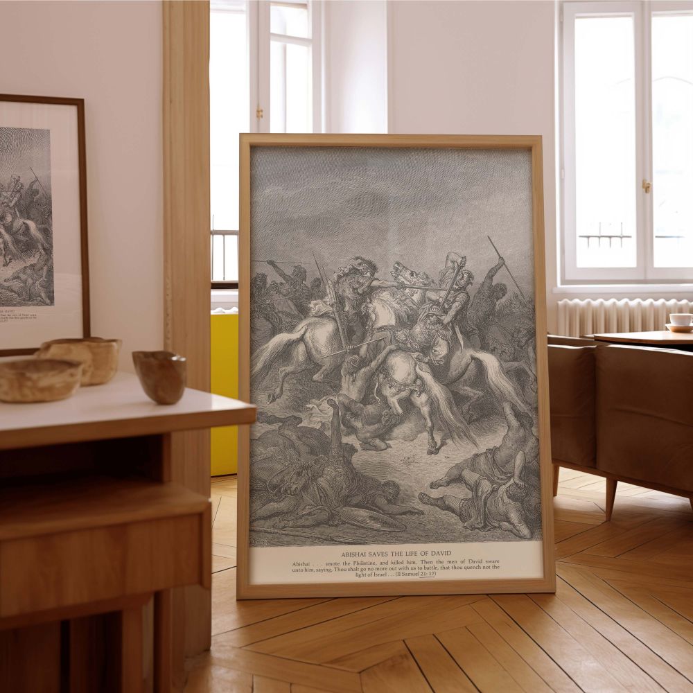 Biblical heroism meets classical artistry in this Dore wall canvas of 