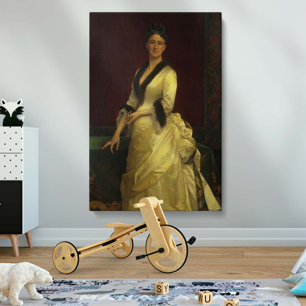 Elegant portrait of Catharine Lorillard Wolfe by Alexandre Cabanel, a neoclassical oil painting printed on stretched canvas, high-resolution museum-quality artwork, perfect for vintage-inspired home decor, office walls, or aristocratic interior design.