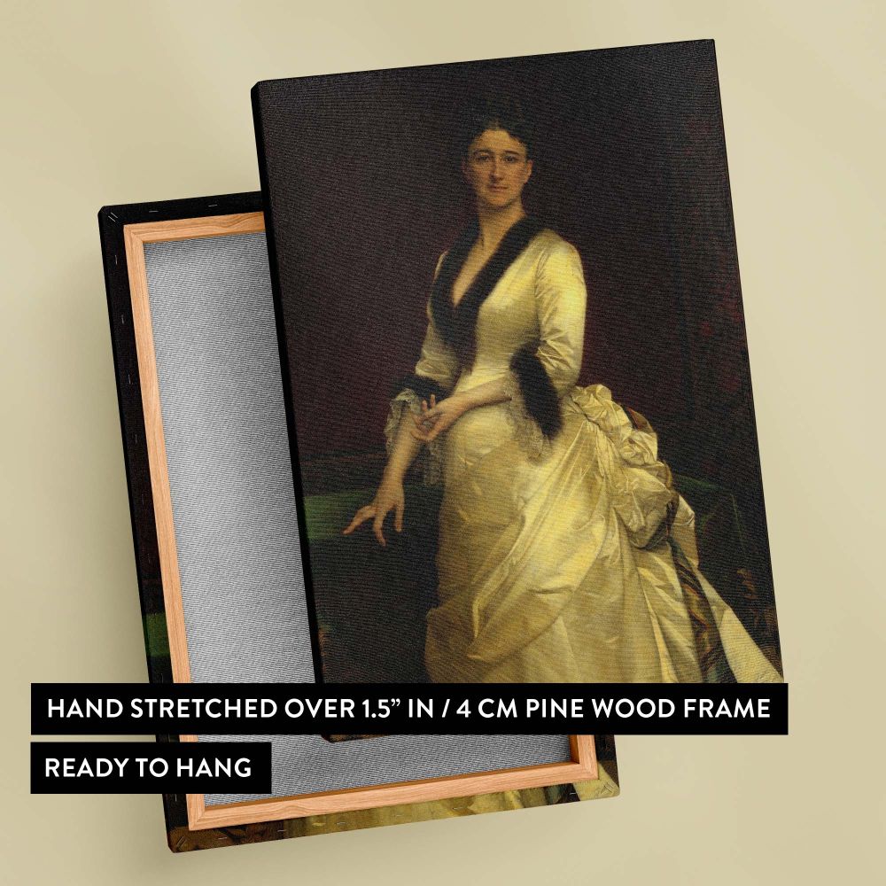 Beautiful fine art reproduction of Catharine Lorillard Wolfe, an oil painting by Alexandre Cabanel, printed on premium canvas, an exquisite museum-quality artwork perfect for home decor, collectors of vintage portraits, or traditional aristocratic setting