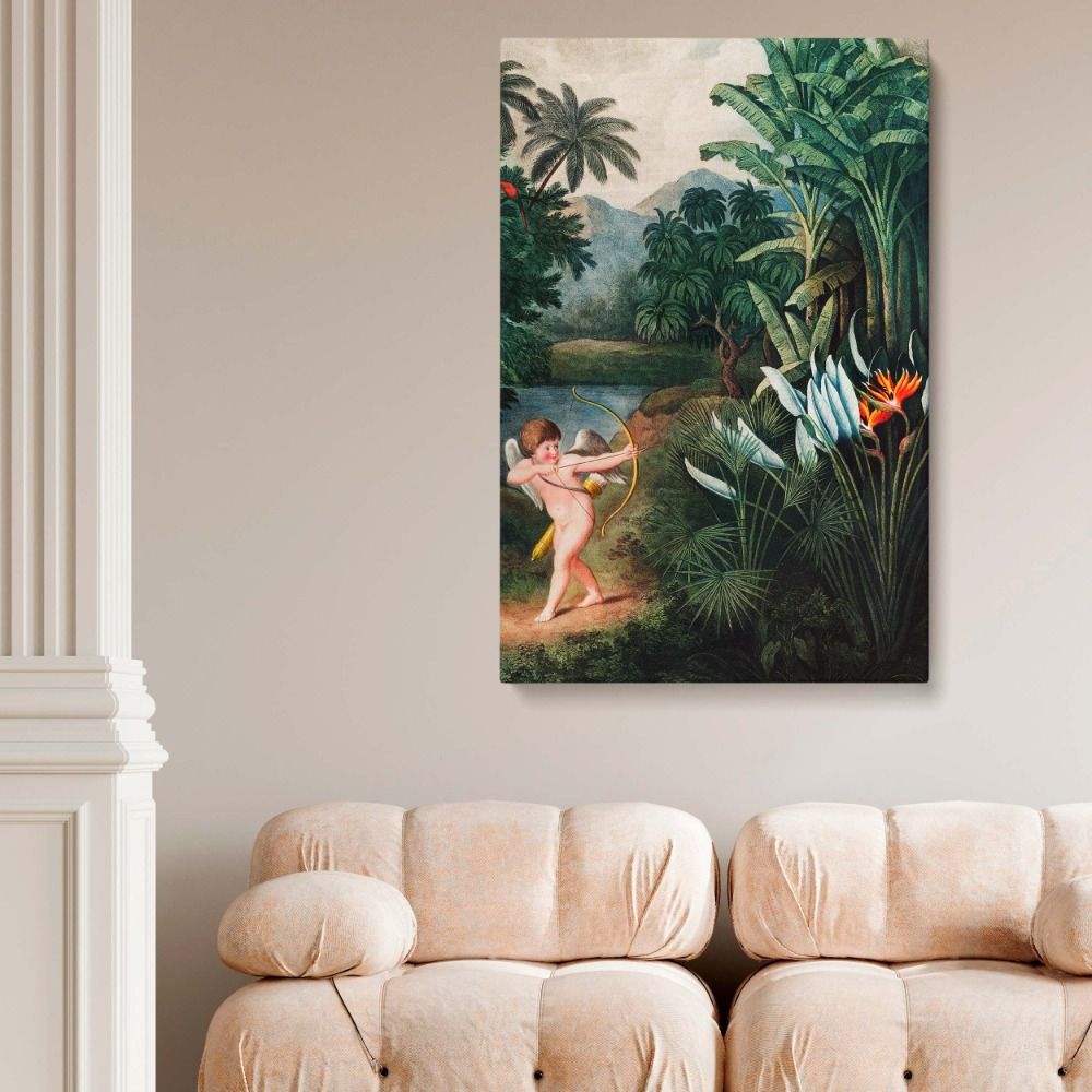 Classical botanical and mythology-themed wall art featuring Robert John Thornton's The Temple of Flora illustration, a timeless nature-inspired fine art canvas print ideal for traditional, garden, or historical art decor.