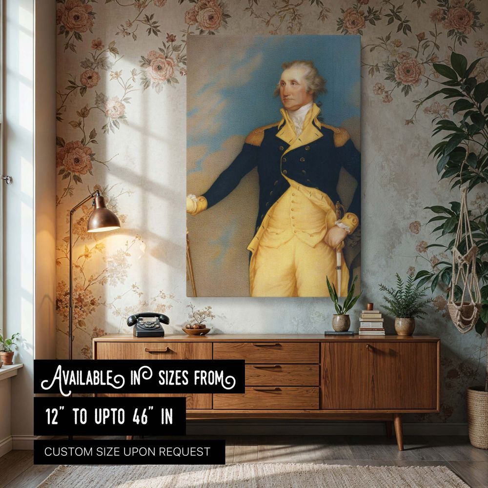 This canvas wall art features the 