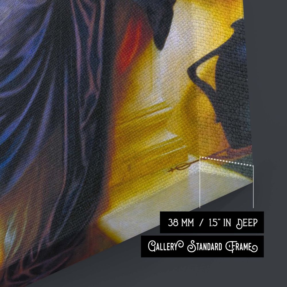 High-resolution canvas print of Lieder ohne Worte by Frederic Leighton showing a tranquil interior and a soft, wistful woman surrounded by classical vases and columns, a perfect framed canvas piece for romantic decor and fine painting lovers.