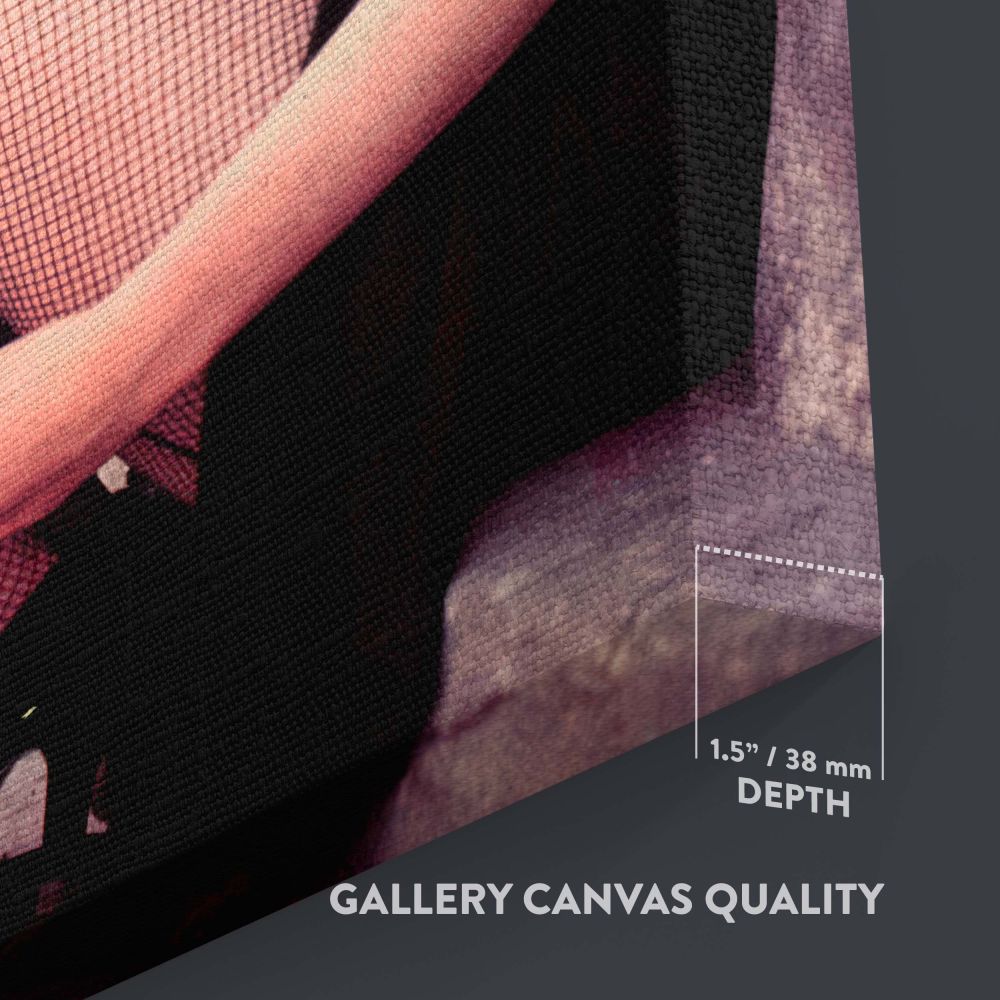 Stunning canvas art featuring Marilyn Monroe 1956 photo session wearing lace and fishnets great gift for her vintage wall art for any room.