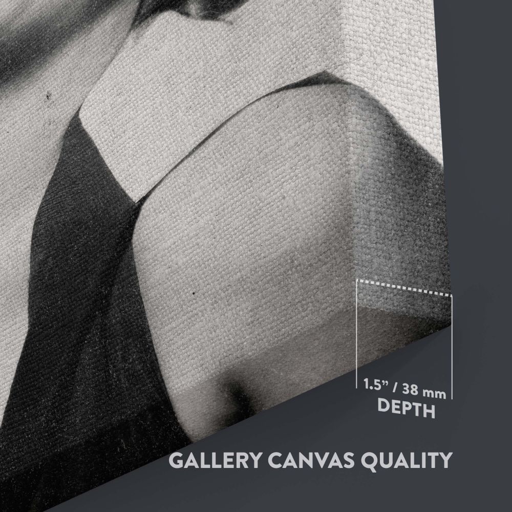 Pop-art inspired Marilyn Monroe canvas photo in joyful black and white style with bold collage-style name great for vintage lovers and classic art fans.