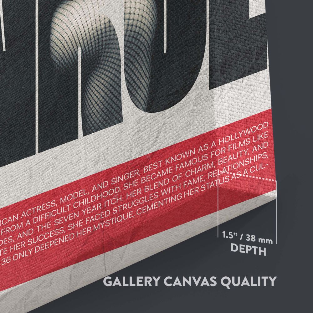 This monochrome Marilyn Monroe artwork celebrates her classic beauty through a fusion of vintage photography and modern graphic elements inspired by her Milton Greene shoot offering bold retro wall decor for film history enthusiasts.