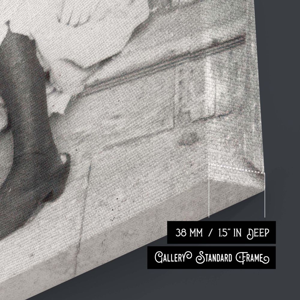 Monroe's delicate pose on the stairs brings depth and storytelling to this monochrome artwork making it an emotional tribute to vintage Hollywood and ideal for fans of black and white portrait photography in their home or office space.