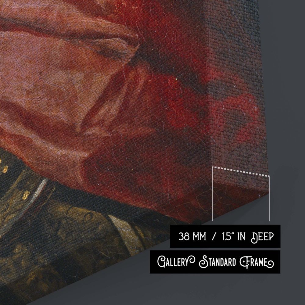 Classical portrait canvas wall art of Spanish monarch Philip IV painted by Velazquez with lifelike expression, realistic armor textures, and symbolic red sash, representing 17th-century royal portraiture at its finest for art lovers and collectors.