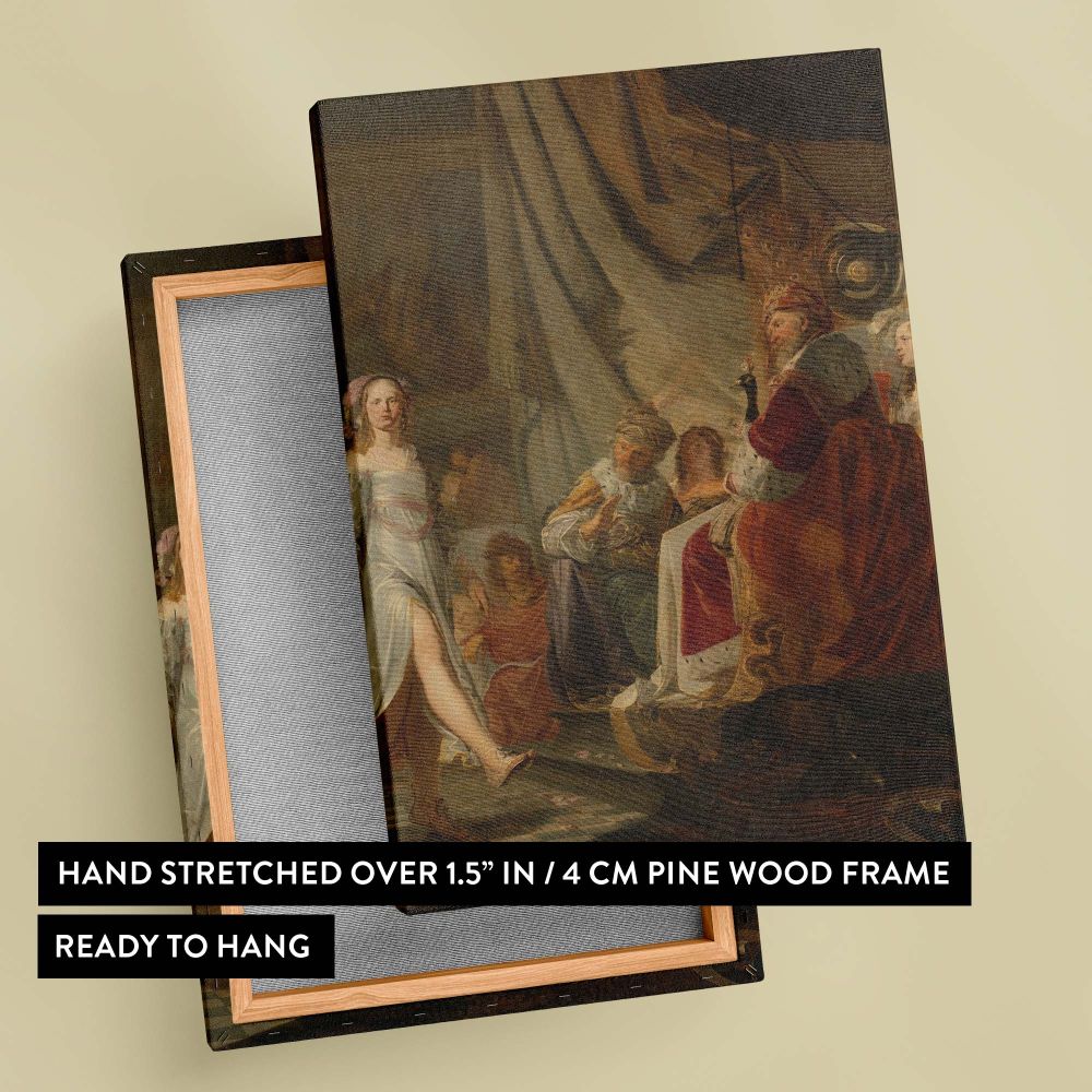 High-quality canvas print of Salome Dancing for Herod by Hans Horions and Jacob Hogers, showcasing the Baroque era's dynamic composition, dramatic lighting, and rich religious themes for sophisticated home or church decoration.