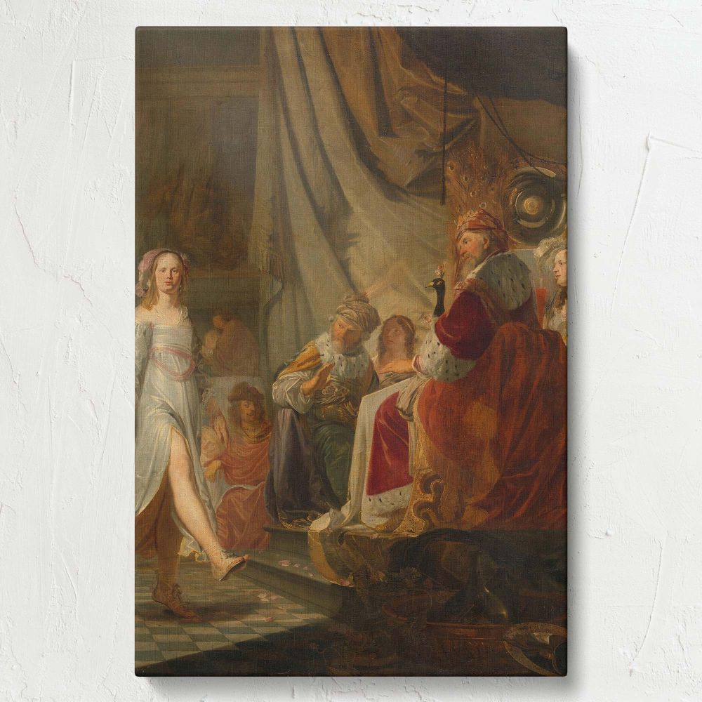 Religious wall art of Salome Dancing for Herod by Hans Horions and Jacob Hogers, a Baroque masterpiece printed on durable canvas featuring dramatic figures, vibrant colors, and historical significance for elegant and inspiring interiors.