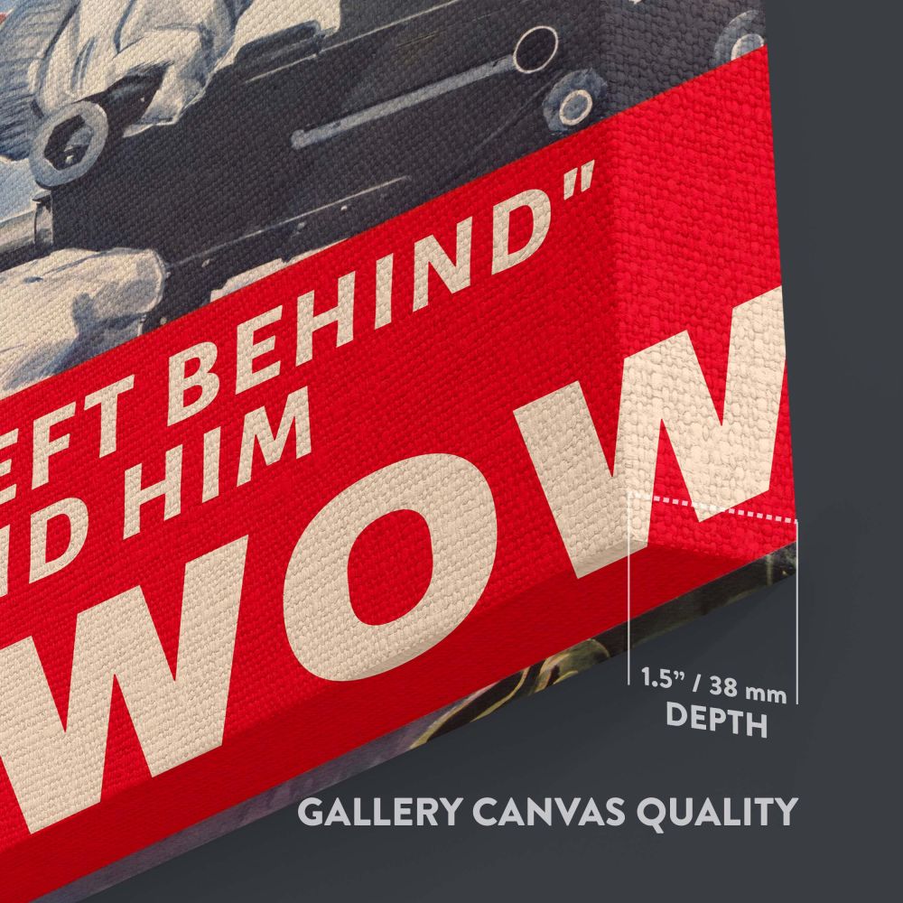 Wall canvas featuring a strong woman holding a wrench in a vintage WWII-inspired design with a soldier in the background, symbolizing courage and resilience during wartime, blending historical charm and empowerment in bold and vibrant colors.