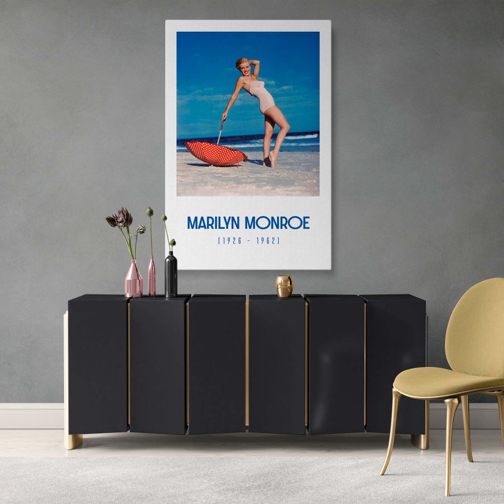 Celebrate Hollywood legend Marilyn Monroe with this canvas wall art featuring a tasteful nude portrait at Tobey Beach. The canvas print captures her timeless elegance and is perfect for any fan of canvas art, nude portraits, or vintage beauty. Ideal gift 