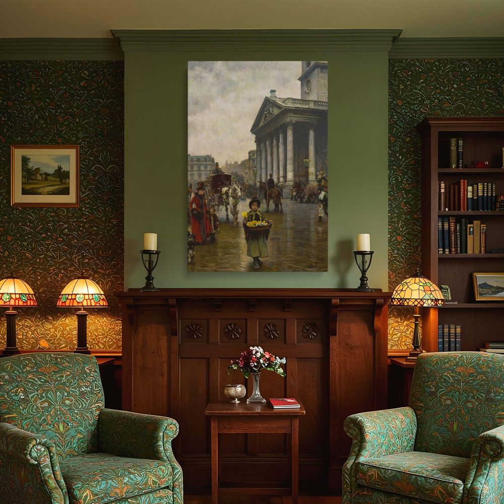 A London street brought to life on canvas-this wall print of William Logsdail's 