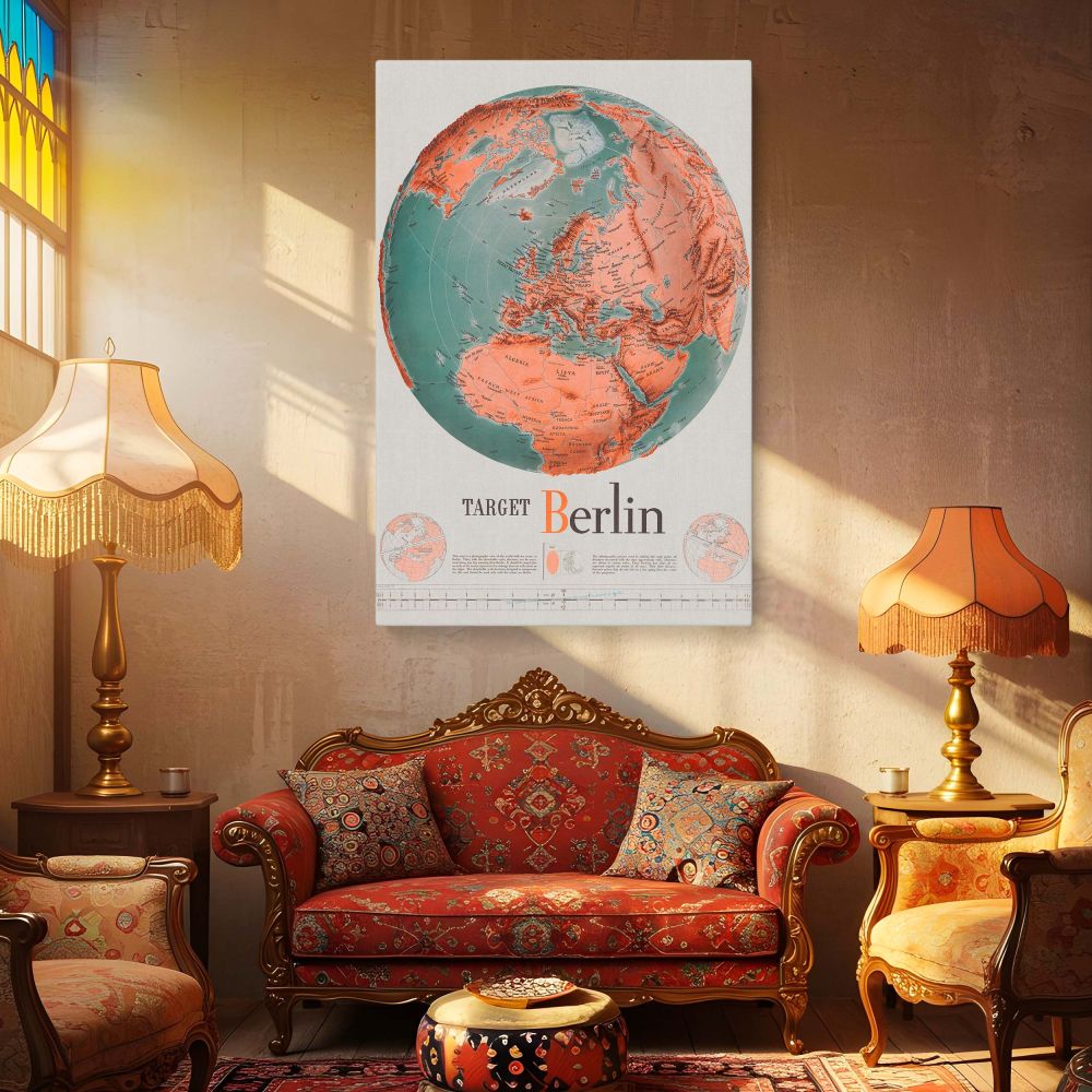 Historical Berlin Map Canvas Print - WWII Military Map Art. This map print of Target Berlin 1943 by F.E. Manning is perfect for home decor, office decor, and room decor. A great gift for history buffs, this travel map is available as a framed print, canva