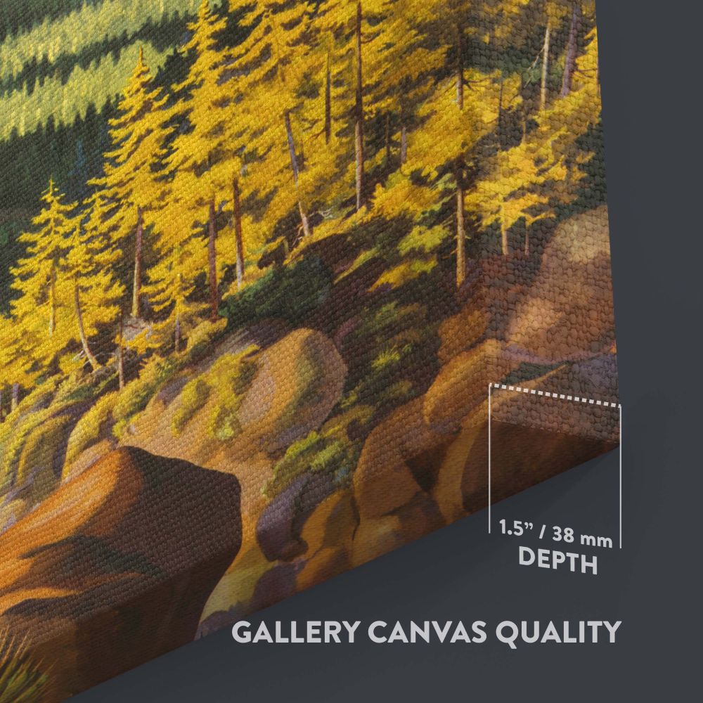 High-quality Yosemite National Park canvas print, a timeless vintage travel artwork featuring a scenic wilderness view and soaring airplane, a perfect decorative piece for travel enthusiasts, national park lovers, and retro art collectors.