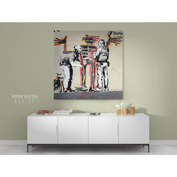 Banksy Style Jean Michel Basquiat Canvas - Image 3