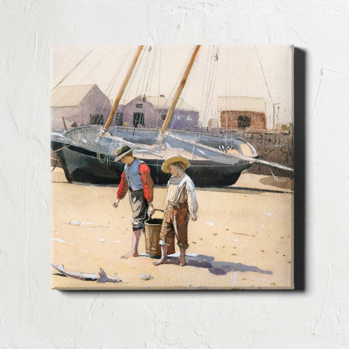 A Basket of Clams (1873) by Winslow Homer canvas print, front canvas view