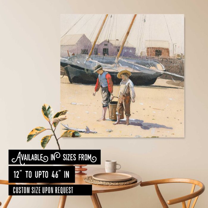 A Basket of Clams (1873) by Winslow Homer canvas print, interior display view