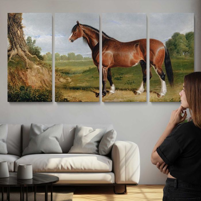 A Clydesdale Stallion (1820) by John Frederick Herring canvas print, interior display view