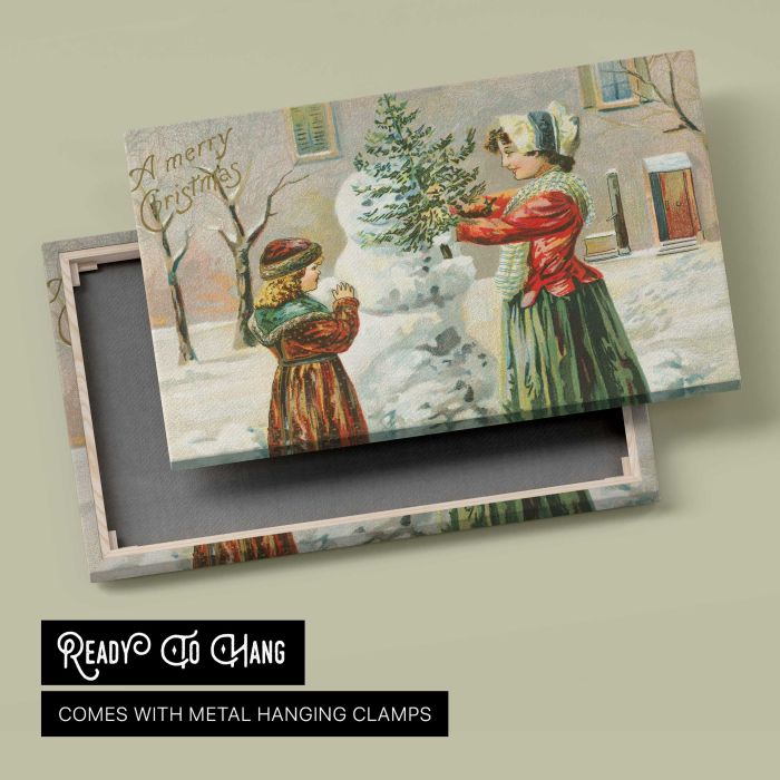 A Merry Christmas (1903) canvas print, canvas reverse and frame view