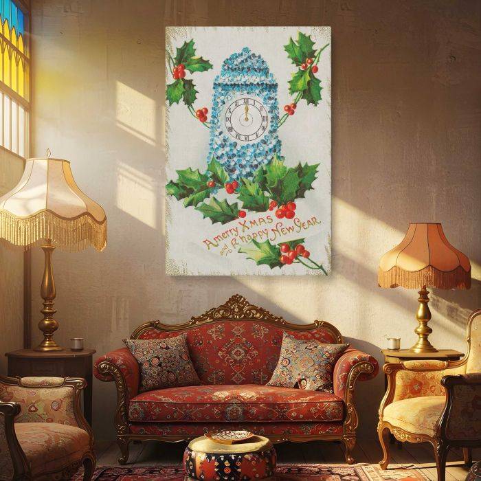 A Merry Christmas and a Happy New Year (1910) canvas print, interior display view