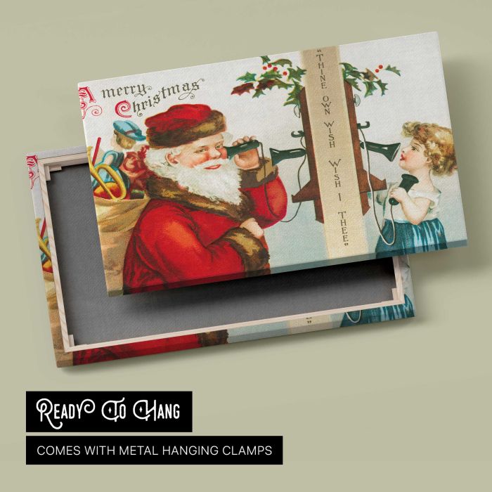 A Merry Christmas (ca.1900s) canvas print, canvas reverse and frame view