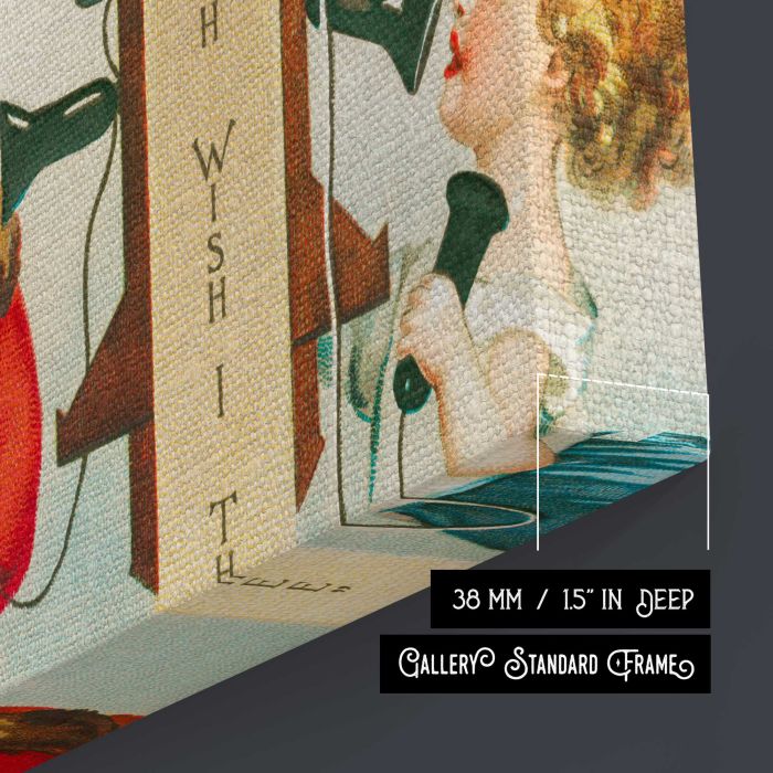 A Merry Christmas (ca.1900s) canvas print, canvas surface and edge detail