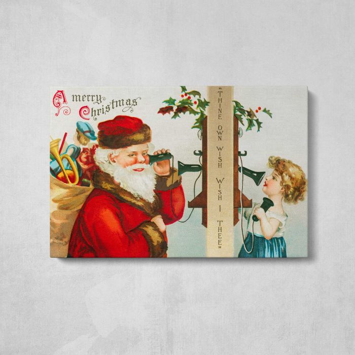 A Merry Christmas (ca.1900s) canvas print, front canvas view