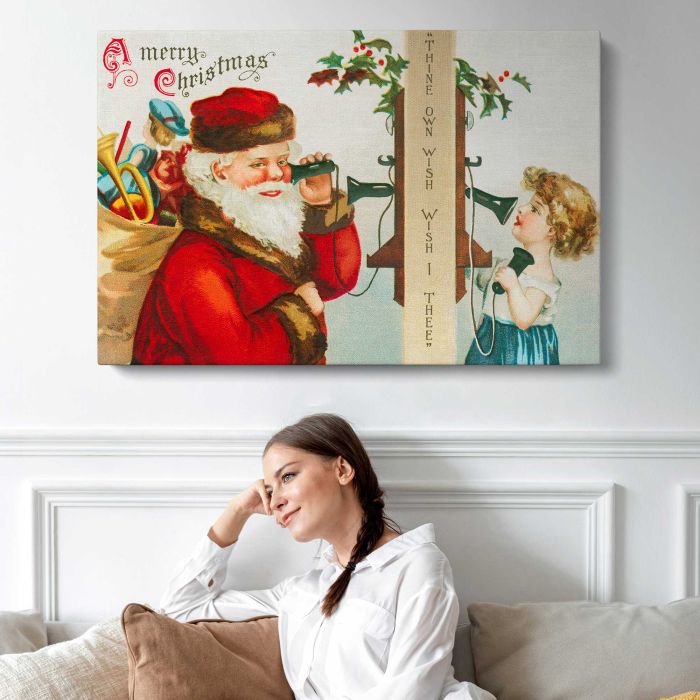 A Merry Christmas (ca.1900s) canvas print, interior display view